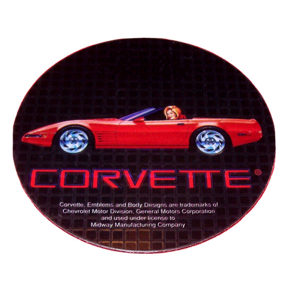 Corvette Original Pinball Machine NOS Plastic Promo Coaster New Style Car - Picture 1 of 2
